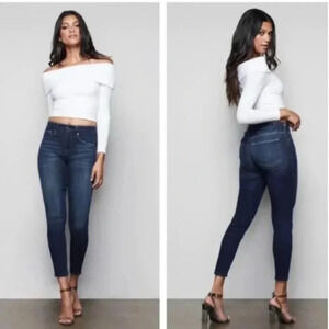 Good‎ American Good Legs Crop Jeans size 2/26 Skinny Leg High Rise Blue NEW